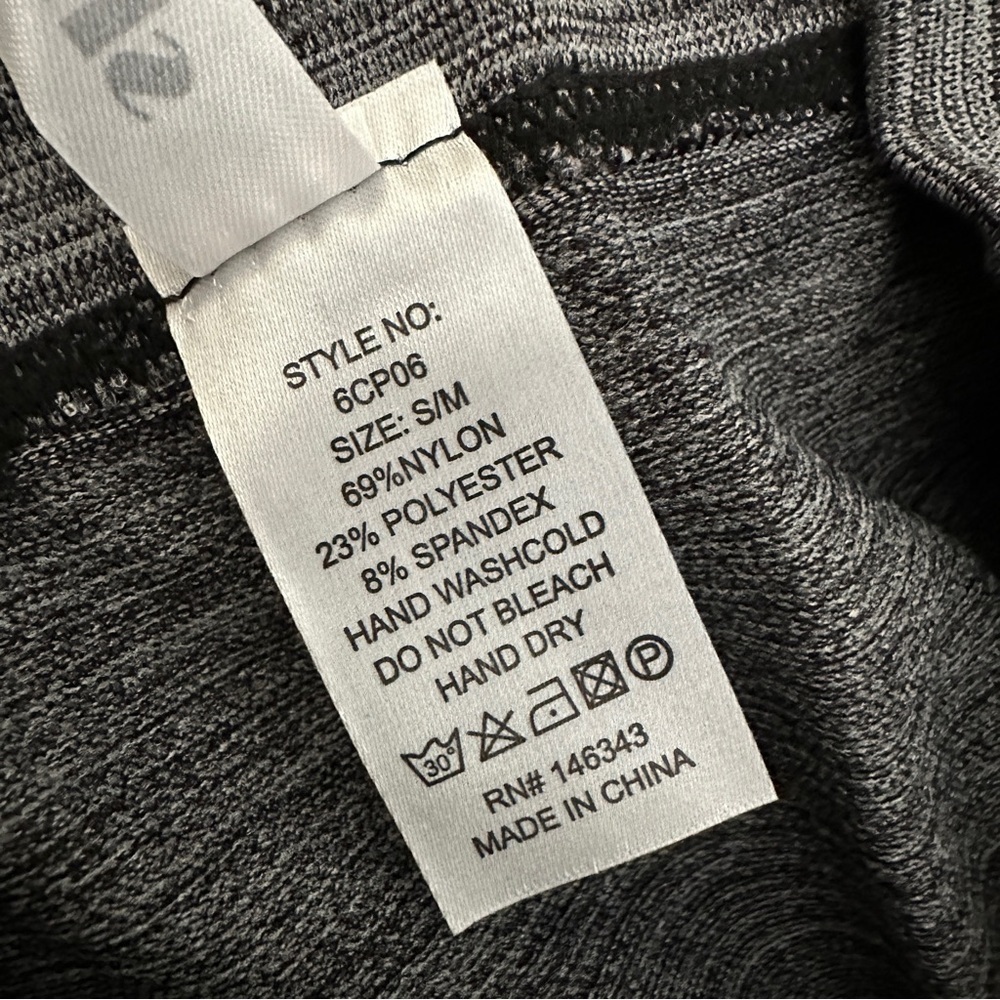 Shosho Sport Heather Gray Capri Leggings Moisture Wicking High Rise Activewear - Picture 8 of 8